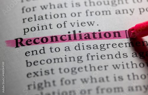Dictionary definition of reconciliation photo