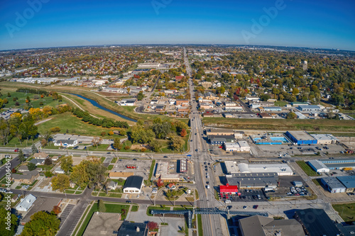 Aerial View of the Omaha Suburb of Papillion, Nebraska