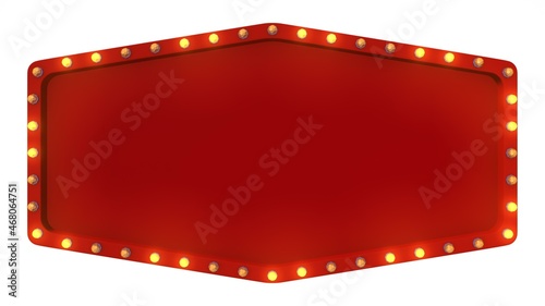 Frame and color light on white background. 3d rendering