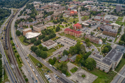 Aerial View of a large public State University in Orangeburg, South Carolina