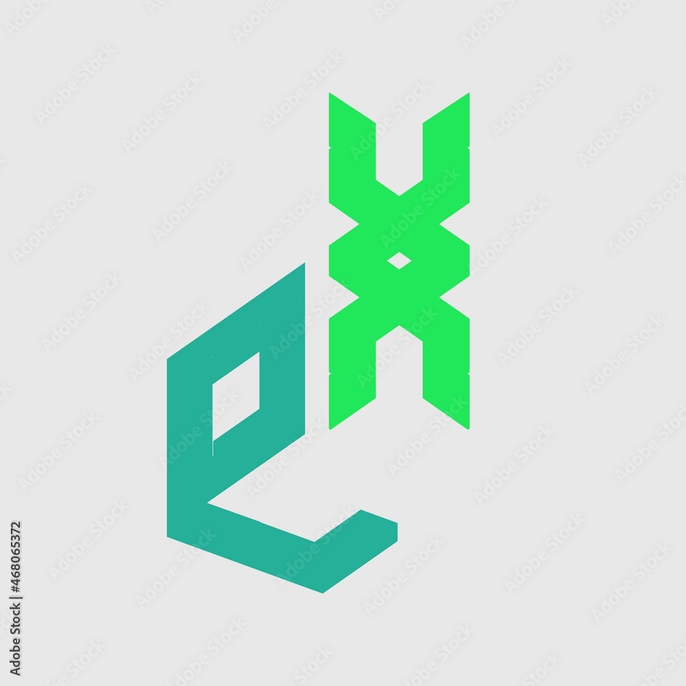 initial monogram letter e x logo initial monogram letter e x logo
