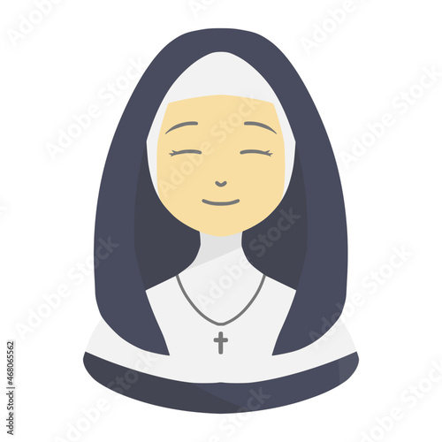 nun for avatar color illustration