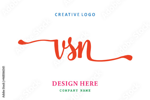 VSN lettering logo is simple, easy to understand and authoritative photo