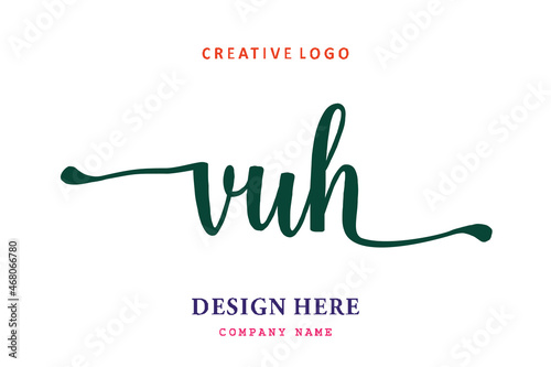 VUH lettering logo is simple, easy to understand and authoritative photo