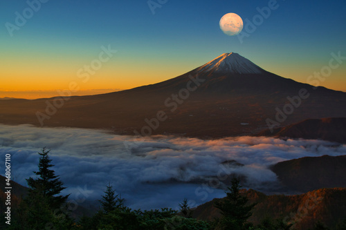 富士山と惑星合成
