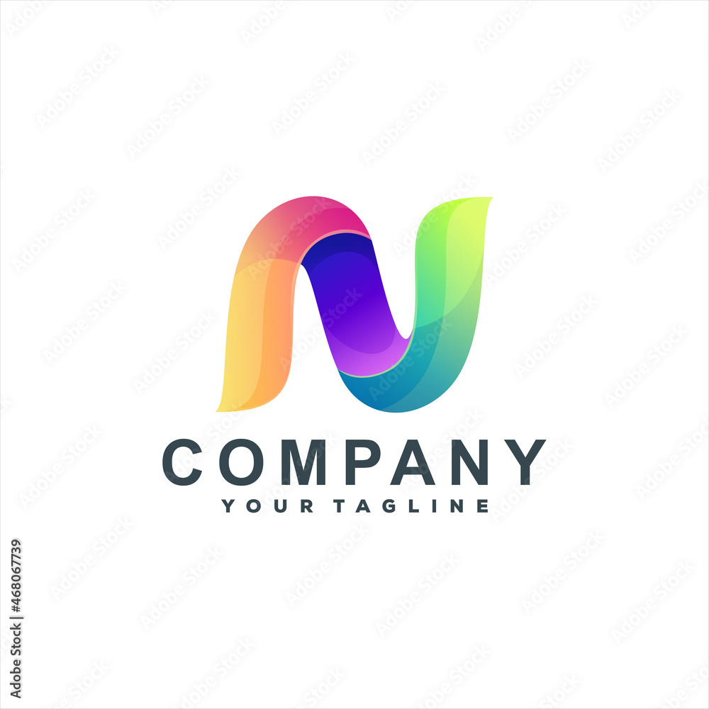 Obraz premium letter n gradient logo design