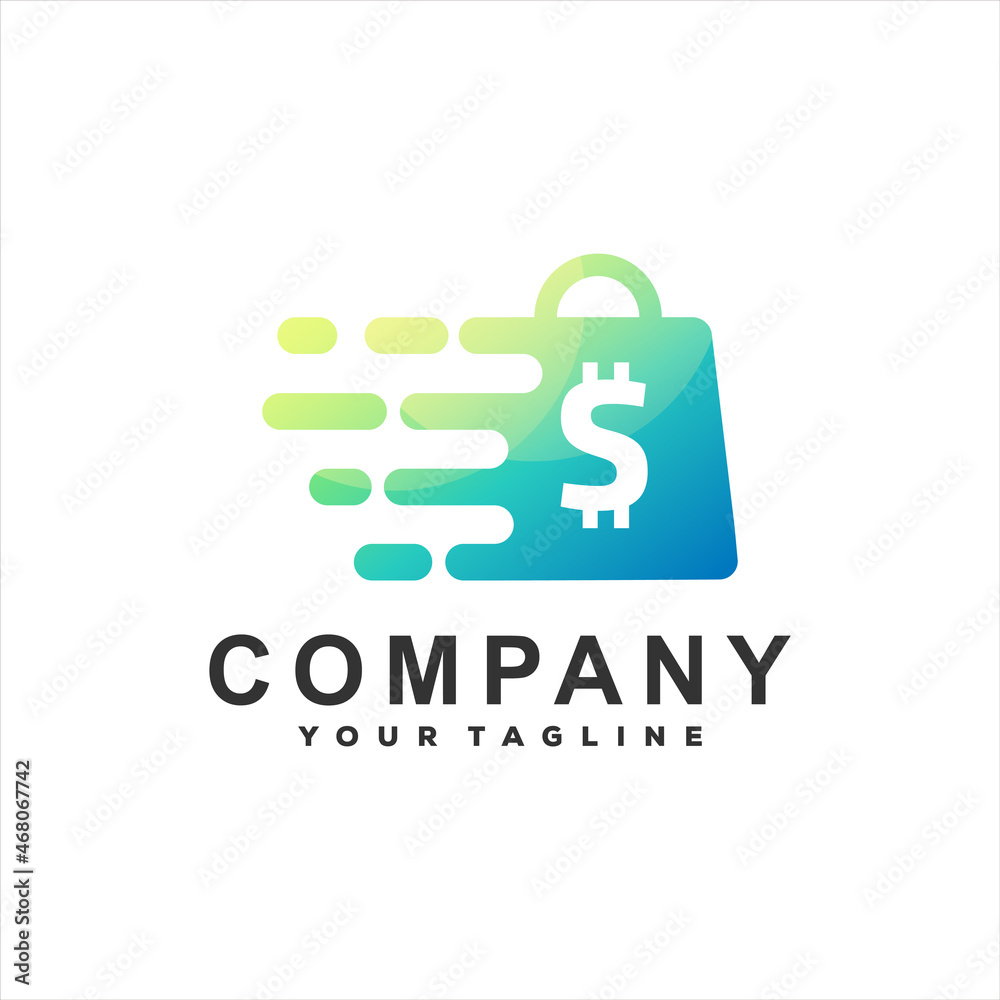 Obraz premium shopping bag gradient logo design