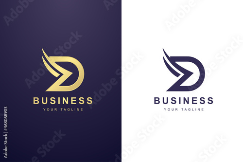 Initial Letter D Logo For Business or Media Company.