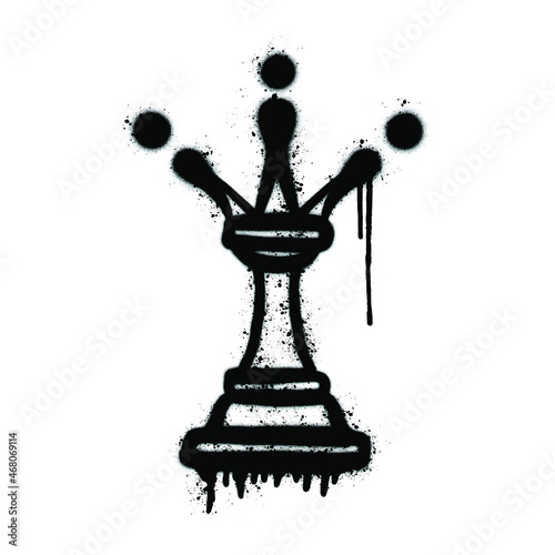 Graffiti chess king figure with leaks. Vector.