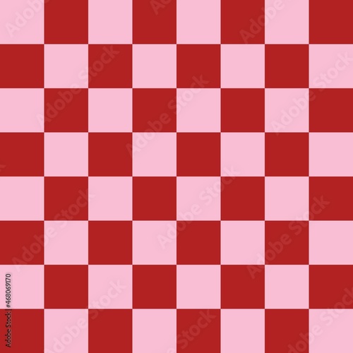 Checkerboard 8 by 8. Fire brick and Pink colors of checkerboard. Chessboard, checkerboard texture. Squares pattern. Background.