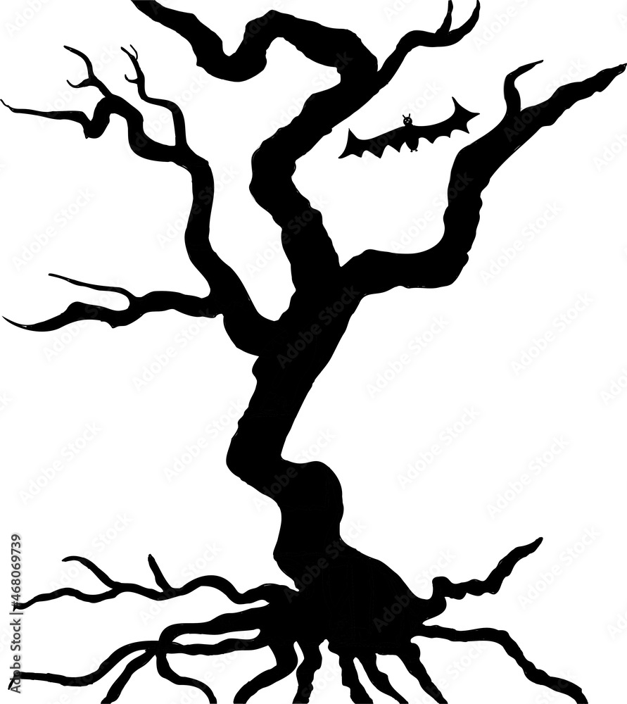 gloomy tree with a bat gloomy tree with a bat