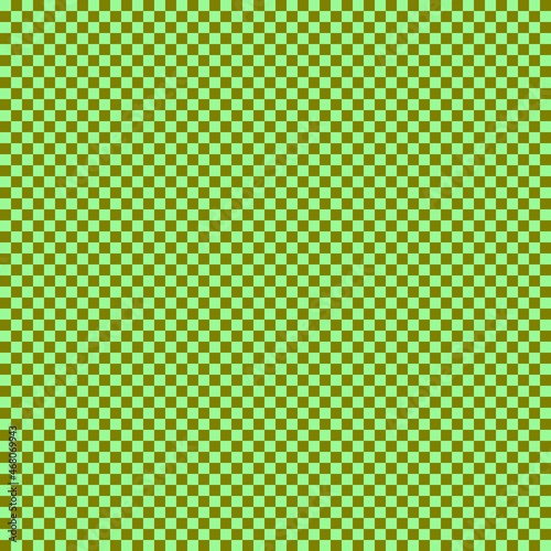 Checkerboard with very small squares. Olive and Pale Green colors of checkerboard. Chessboard, checkerboard texture. Squares pattern. Background.