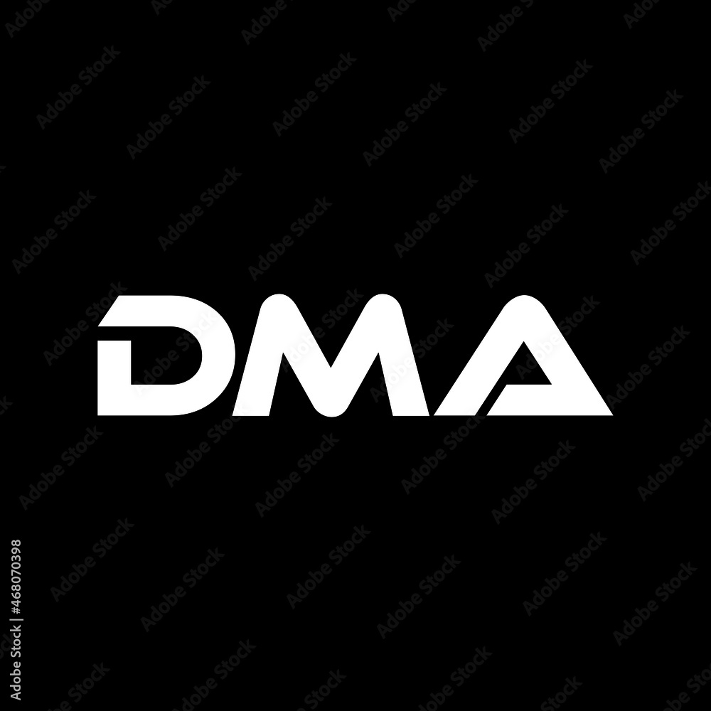 DMA letter logo design with black background in illustrator, vector
