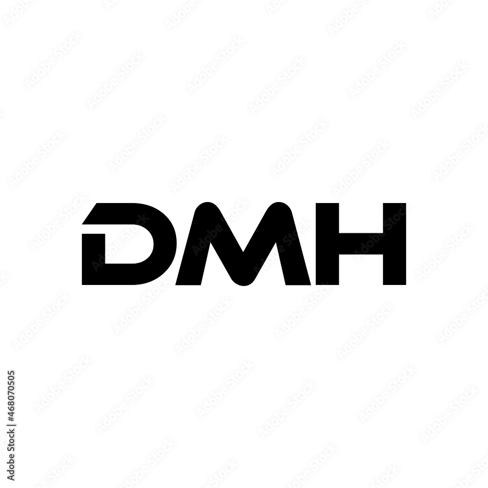 DMH letter logo design with white background in illustrator, vector logo modern alphabet font overlap style. calligraphy designs for logo, Poster, Invitation, etc.