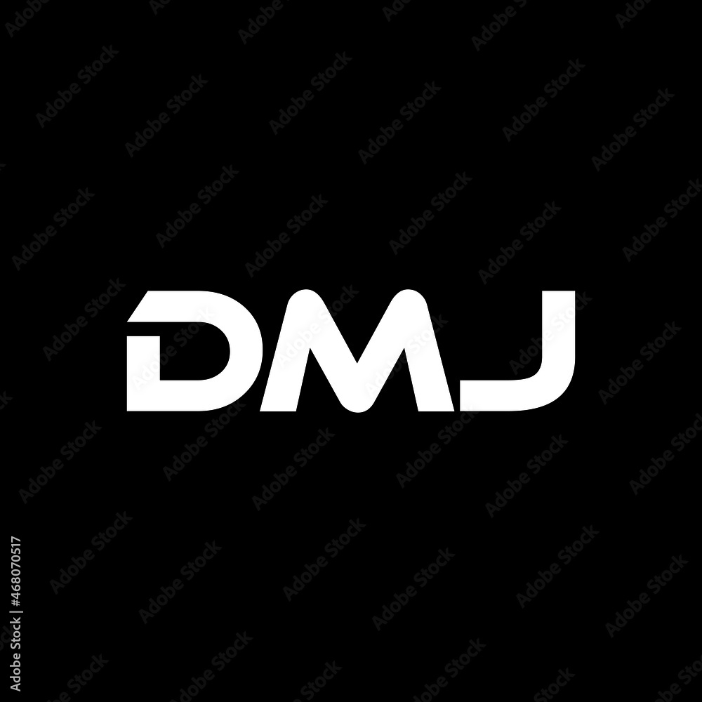 DMJ letter logo design with black background in illustrator, vector ...