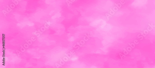 Hand painted pink watercolor on paper. powder cloud against white background. Subtle light pastel color ink effect shades gradient on textured paper. 