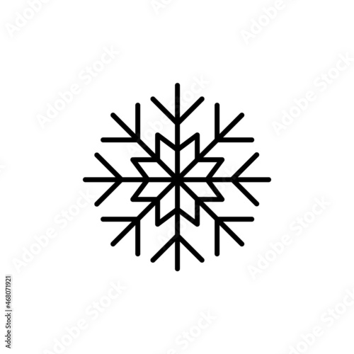 Snowflake winter Christmas line art icon. Pixel perfect, editable stroke