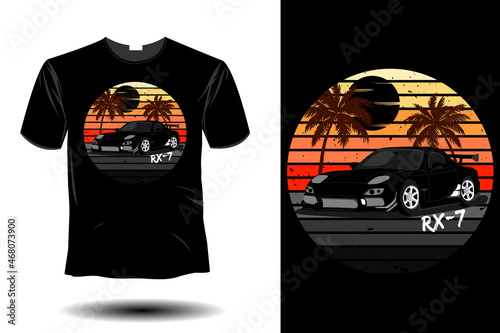 rx-7 mockup retro vintage design