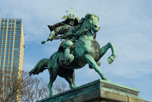 Equestrian Statue of Samurai Kusunoki Masashige in Kokyo Gaien National Garden photo
