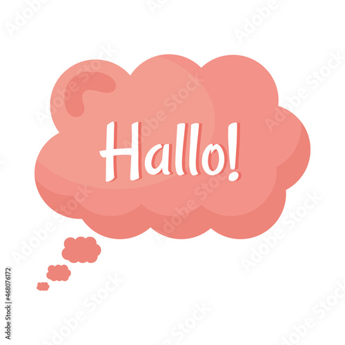 Fotografia hallo in speech bubble