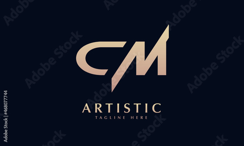 Alphabet CM or MC illustration monogram vector logo template