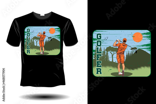 golfer mockup retro vintage design