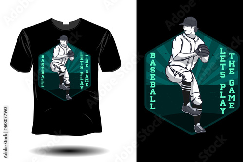 baseball lets play the game retro vintage design
