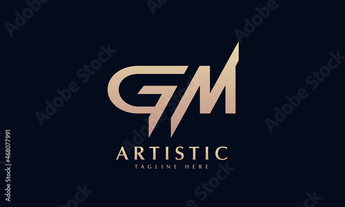 Alphabet GM or MG illustration monogram vector logo template