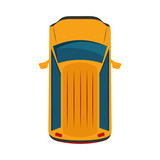 orange car airview