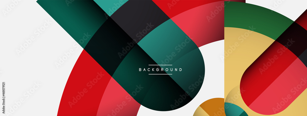 Trendy shapes, color minimal design composition, lines and shadows for wallpaper banner background or landing page