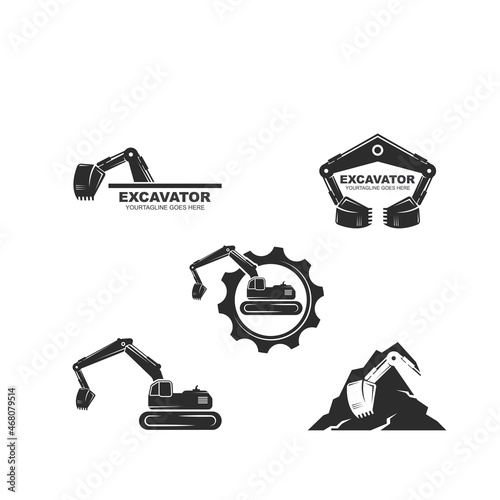 excavator icon vector illustration concept  design