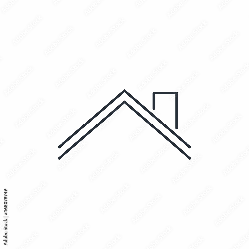 Double roof. Reliability and confidence. Vector linear icon isolated on white background. Double roof. Reliability and confidence. Vector linear icon isolated on white background.