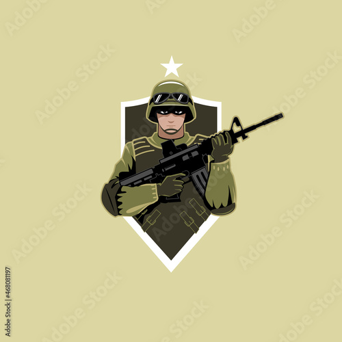 Army Soldier insignia vector format
for symbol, design element, e-sport team or any other purpose.