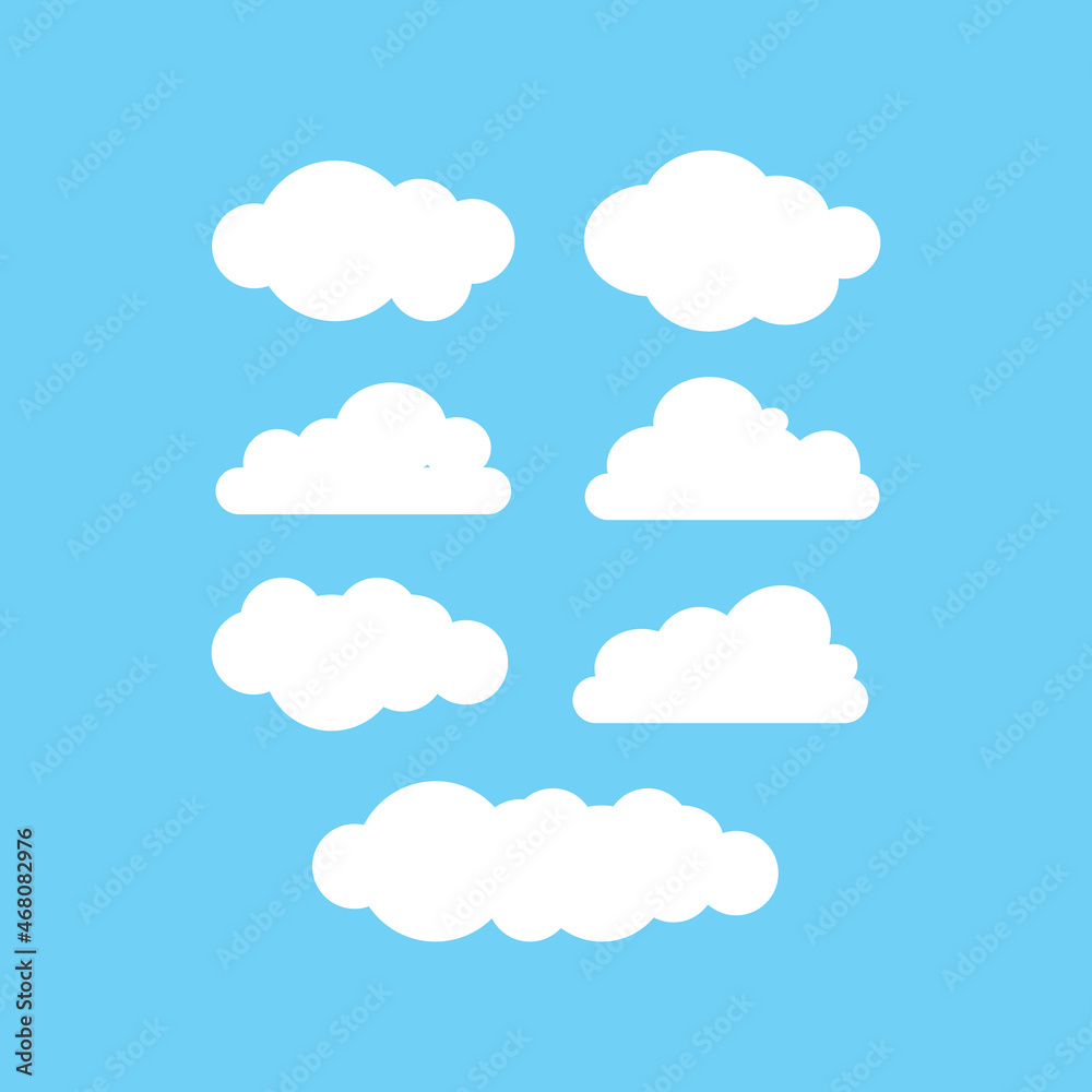 Set of clouds. Cloud icon.