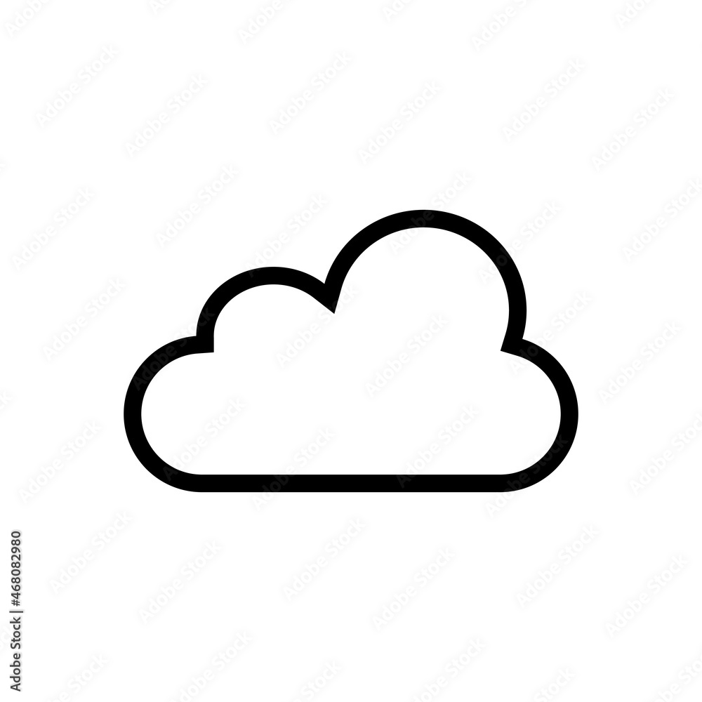 Naklejka Cloud drive storage or cumulus cloud line art icon