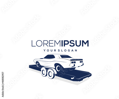 car trailer icon logo design silhouette