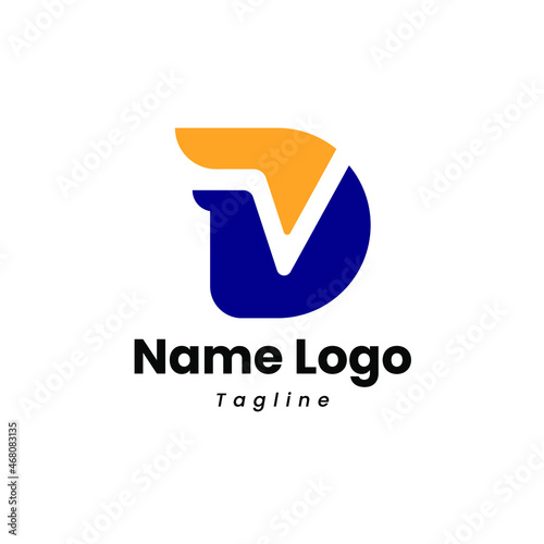 D letter logo for online shop