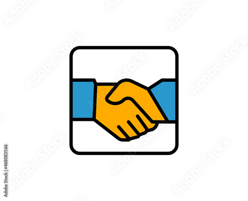 Handshake premium line icon. Simple high quality pictogram. Modern outline style icons. Stroke vector illustration on a white background. 
