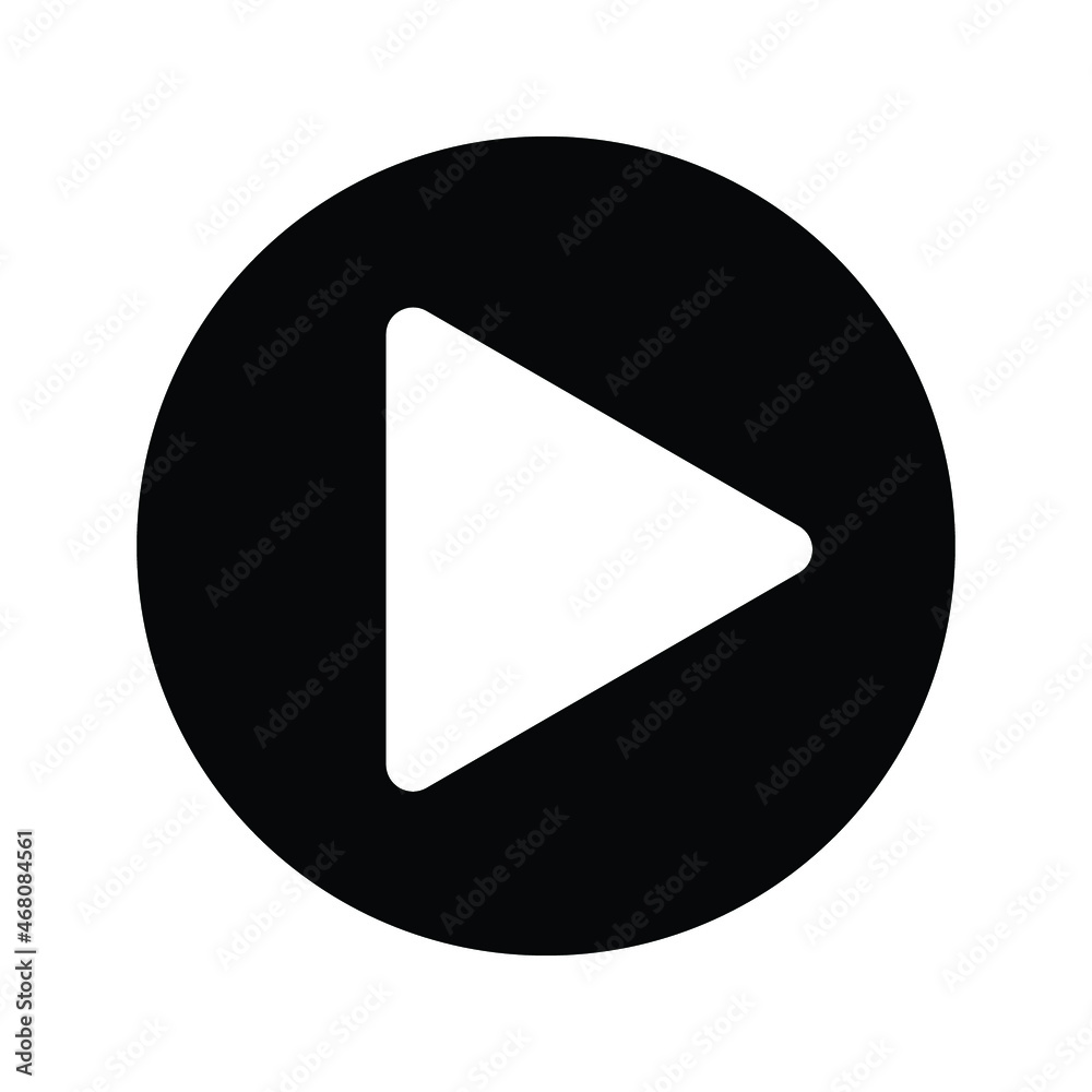 Play button Vector icon. Video play button symbol vector illustration color editable. Play button Vector icon. Video play button symbol vector illustration color editable.