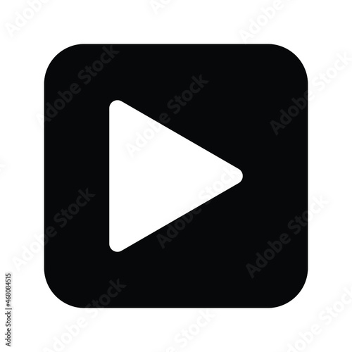 Play button Vector icon. Video play button symbol vector illustration color editable.