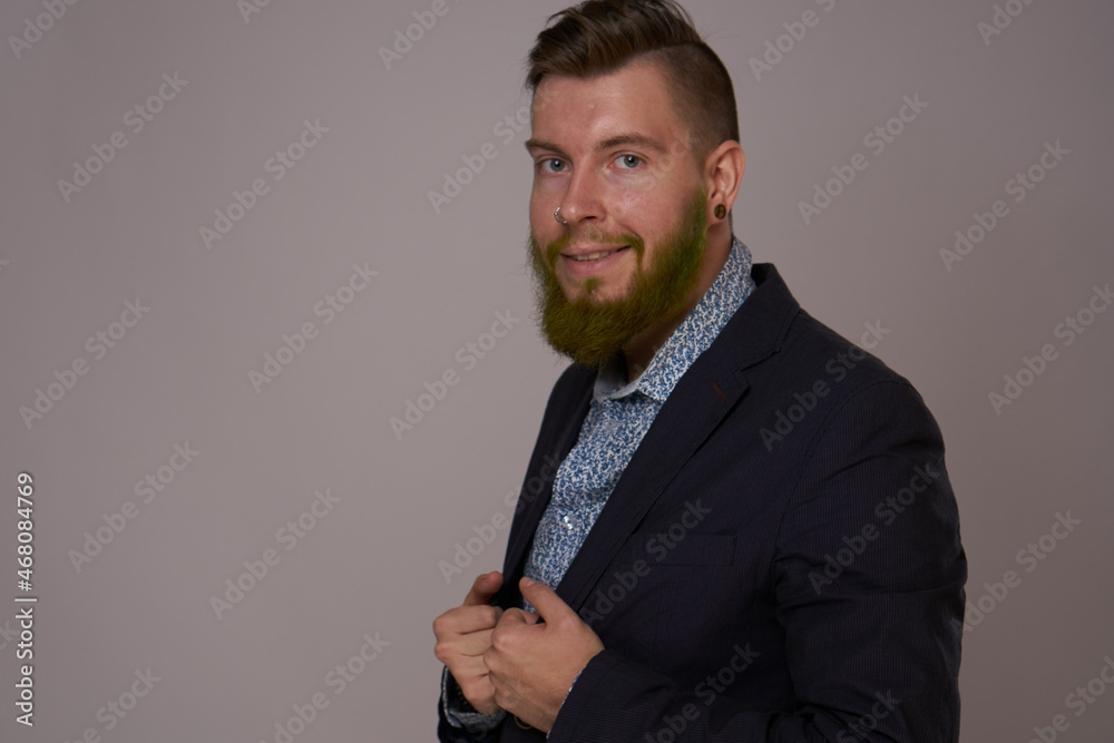 business man in jacket posing fashion professional
