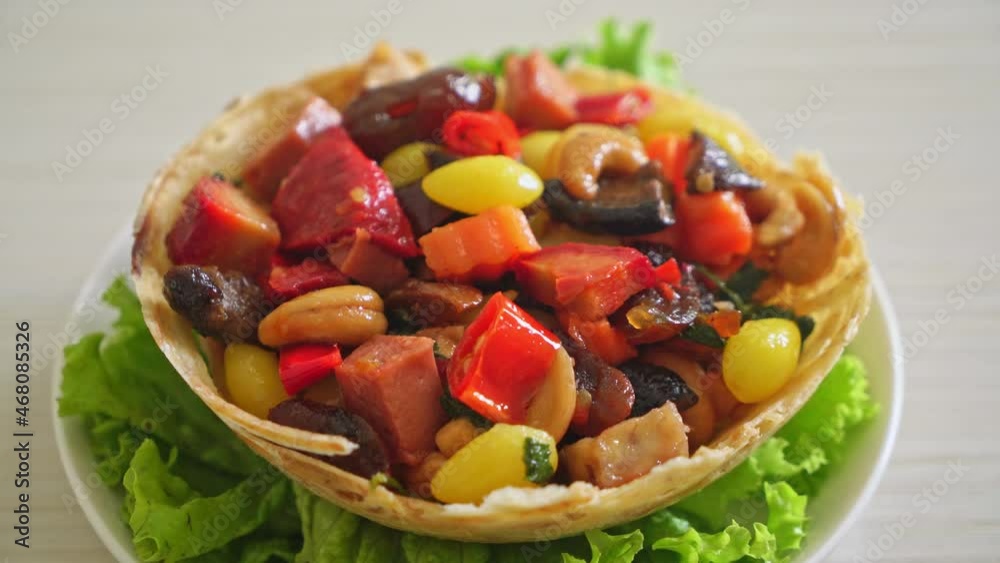 stir-fried mixed Chinese fruits and nuts stir-fried mixed Chinese fruits and nuts