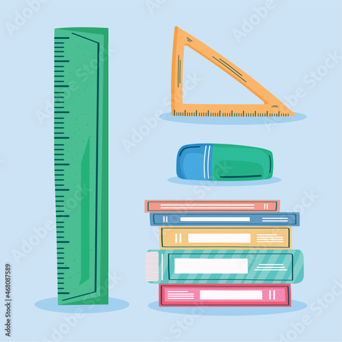 four school supplies icons