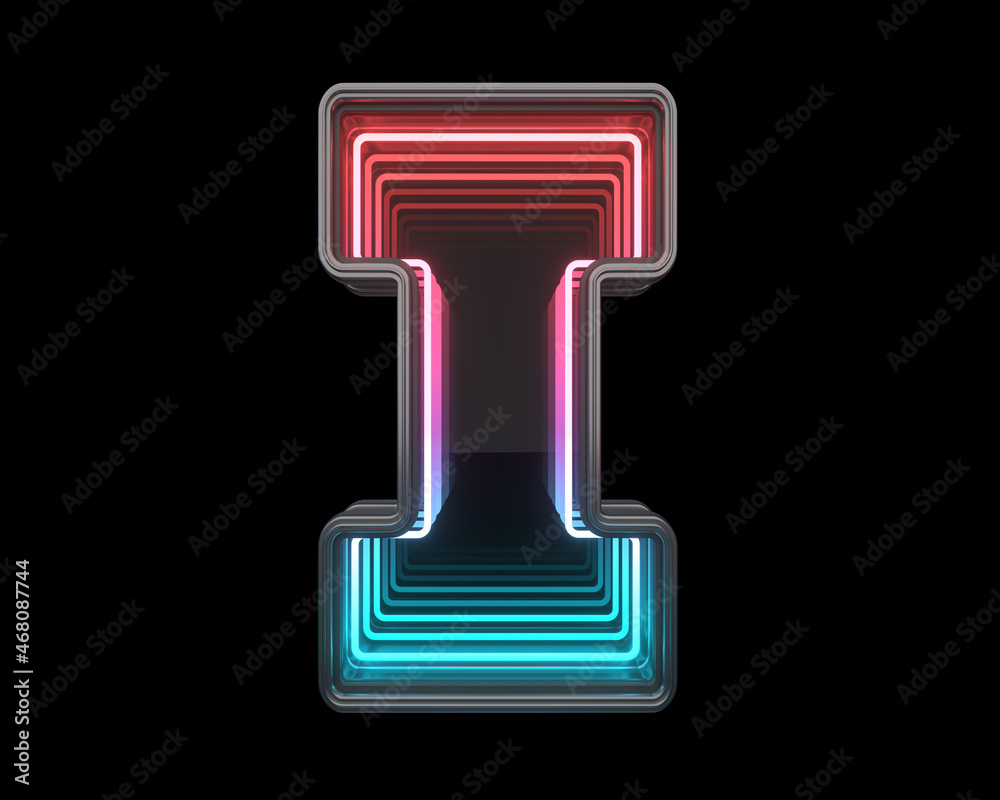 Retro infinity font. Letter I.