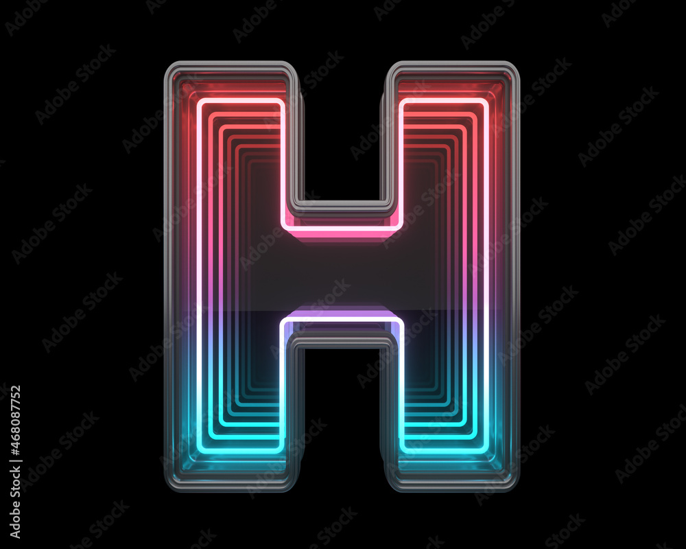 Retro infinity font. Letter H. Retro infinity font. Letter H.