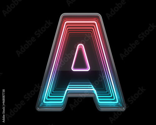 Retro infinity font. Letter A.
