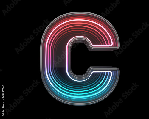 Retro infinity font. Letter C.