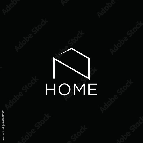 house logo with letter N abstract design concept for real estate