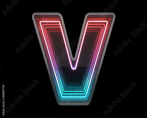 Retro infinity font. Letter V.