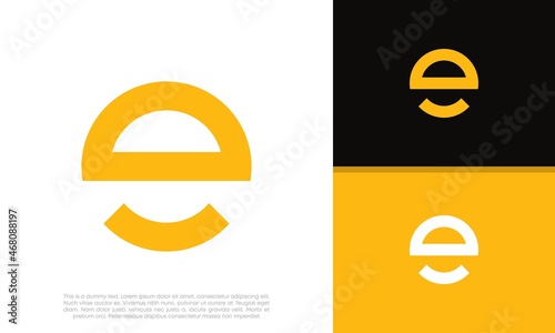 Initials E logo design. Initial Letter Logo. Innovative high tech logo template.	
